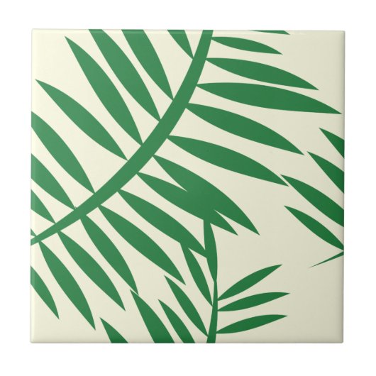 Carreau Motif vert tropical de feuille de fougère (Devant)