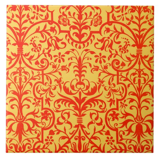 Carreau Motif victorien orange (Devant)