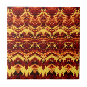Carreau Motif victorien rouge burgundy jaune vintage