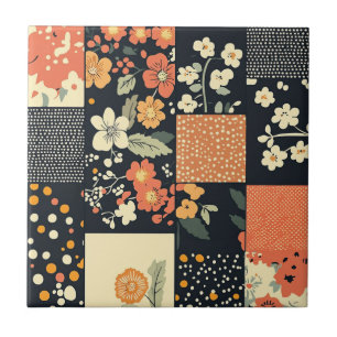 Carreau Motif vintage à écailles florales (1)