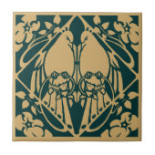 Carreau Motif vintage Art Nouveau Bird Pair (Devant)