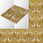Carreau Motif vintage Art Nouveau Deer<br><div class="desc">Il s'agit d'une numériquement impression améliorée d'une antique ca. 1900 Art nouveau ou art et artisanat cerfs de style cerfs en motif de forêt.</div>