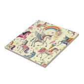 Carreau Motif vintage Cute Unicorn (Côté)