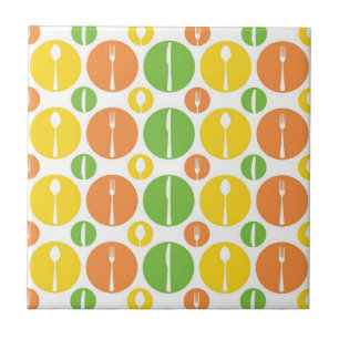 Carreau Motif vintage de couverts