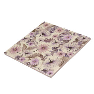 Carreau Motif vintage de printemps floral