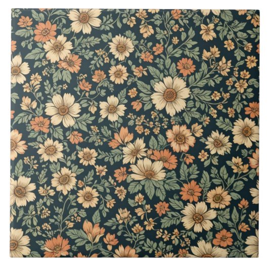 Carreau Motif vintage floral (Devant)