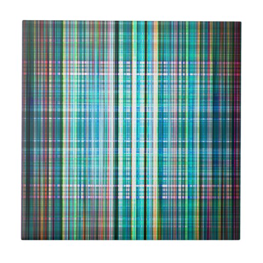 Carreau Motif vintage vert rayures rugueuses (Devant)