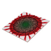 Carreau Motif visionnaire rouge noir (Côté)