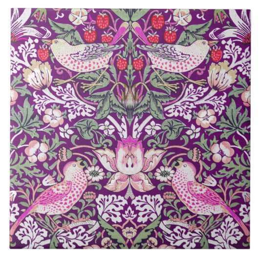 Carreau Motif William Morris Strawberry Thief  (Devant)