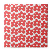 Carreau Motif Y2K à fleurs rouges et blanches (Devant)