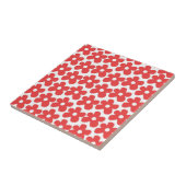 Carreau Motif Y2K à fleurs rouges et blanches (Côté)
