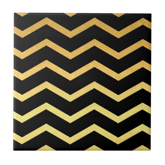 Carreau Motif Zag Gold et Black Zig (Devant)