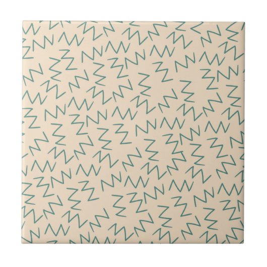 Carreau Motif Zig Zag Bleu Beige (Devant)