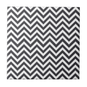 Carreau Motif Zigzag gris foncé et blanc