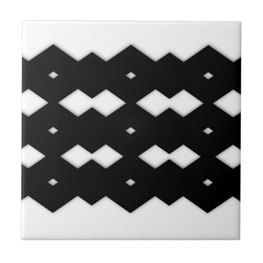 Carreau Motif Zigzag Noir et Blanc (Devant)