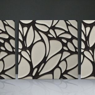 Carreau Motifs biologiques en noir et blanc