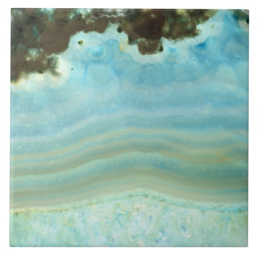 Carreau Motifs bleus de cristal d'agate d'Aqua vide fait (Devant)