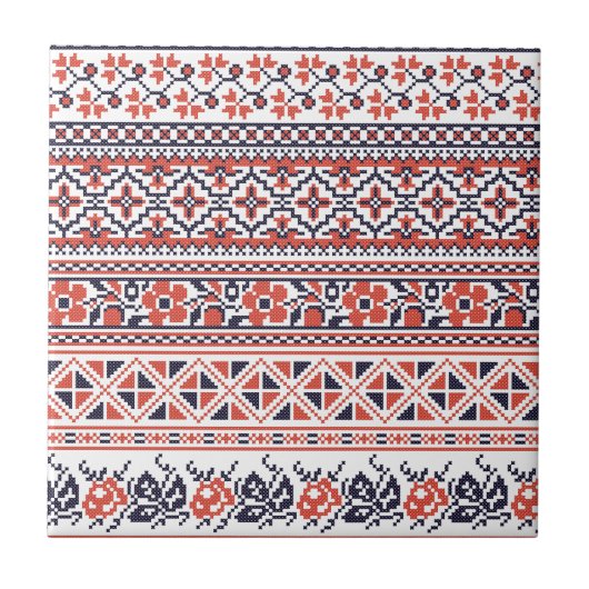 Carreau Motifs de conception de point de croix (Devant)