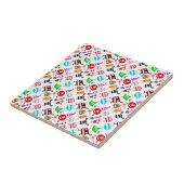 Carreau Motifs de monstres drôles colorés mignons (Côté)