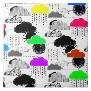 Carreau Motifs de nuages colorés mignons