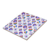 Carreau Motifs d'icônes arc-en-ciel colorées (Côté)