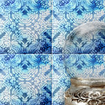 Carreau Motifs et éléments floraux bleu clair et élégant<br><div class="desc">Ce carrelage décoratif en céramique est un beau mélange d'art et d'élégance. Le design est complexe et symétrique, avec un mélange harmonieux de motifs feuillus et d'éléments floraux. Les motif sont méticuleusement travaillés, mettant en valeur la finesse des artisans traditionnels. Le carrelage est orné de différentes nuances de bleu, allant...</div>