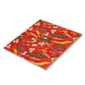 Carreau Motifs floraux japonais colorés mignons (Côté)
