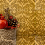 Carreau Motifs géométriques symétriques or floral et feuil<br><div class="desc">Ce carrelage en céramique présente un design complexe et détaillé, à la fois captivant et élégant. Le carrelage présente une teinte dorée chaude comme couleur de base, qui est gracieusement contrastée par des contours sombres complexes. Ces contours forment un motif symétrique de motifs floraux et foliaires qui sont répartis uniformément...</div>