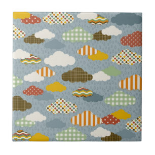 Carreau Motifs lunatiques mignons de nuages de pois de