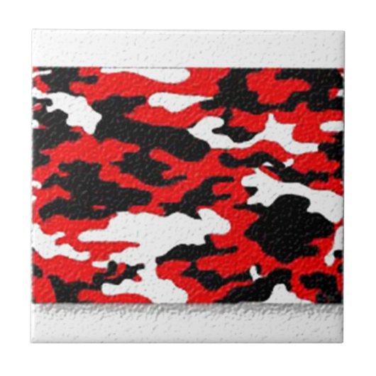 Carreau Motifs rouges de camouflage (Devant)