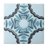 Carreau Motifs Turquoises symétriques Abstraits avec effet (Devant)