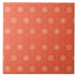 Carreau motifs vintage - années '60 - orange -