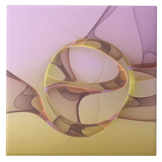 Carreau Motions Abstraites Art moderne rose or fractal (Devant)