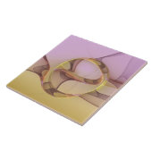 Carreau Motions Abstraites Art moderne rose or fractal (Côté)