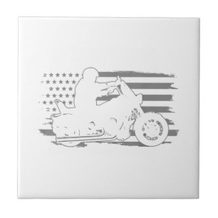 Carreau Moto Patriotique Vintage American Flag Biker