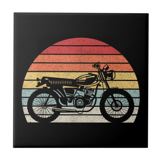 Carreau Motocyclette Rétro Vintage (Devant)