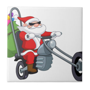 Carreau motocycliste santa claus