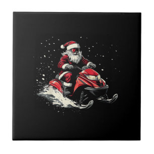 Carreau Motoneige de Père Noël Motor Sled Noël drôle de No