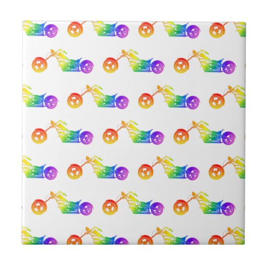 Carreau Motorcycle arc-en-ciel (Devant)