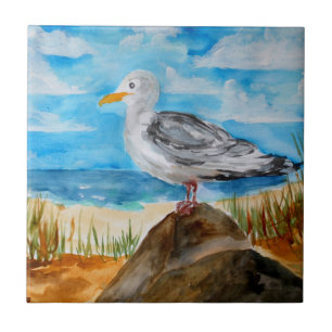 Carreau Mouette à la plage