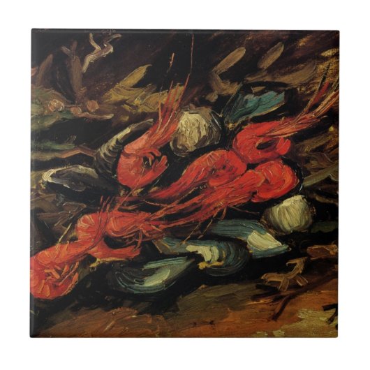 Carreau Moules et crevettes par Vincent van Gogh (Devant)