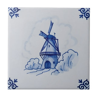Carreau moulin à vent à reproductions de tuiles de démonta