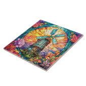 Carreau moulin à vent en verre teinté (Côté)