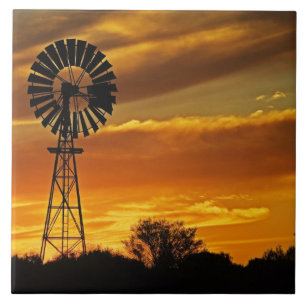 Carreau Moulin à vent et coucher de soleil, William Creek,
