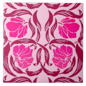 Carreau Mouron de William Morris, fuchsia et rose-clair (Devant)