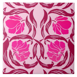 Carreau Mouron de William Morris, fuchsia et rose-clair