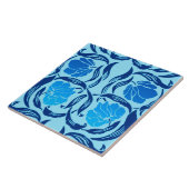 Carreau Mouron, denim et bleu-clair de William Morris (Côté)