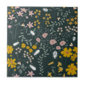 Carreau Moustard Floral Beetles & Bees Fleurs Bohémiennes (Devant)