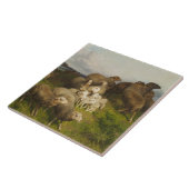Carreau Moutons dans un pré (par August Friedrich Schenck) (Côté)