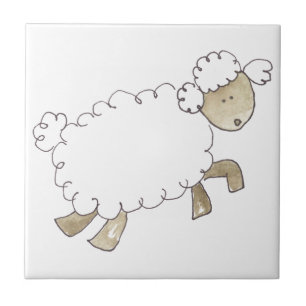Carreau Moutons vintages par des animaux d'asile de fous